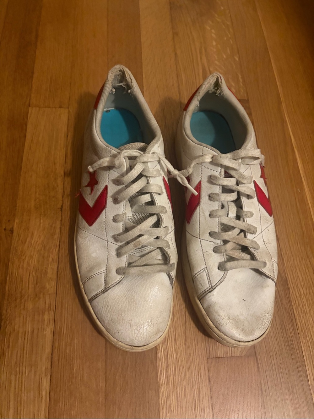 Converse White Athletic Sneakers with Red Chevron Detailing
